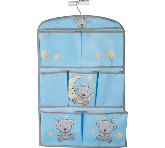 Изображение товара Подвесной кофр HANDY HOME мишка, 7 карманов, 600х400, голубой UC-105