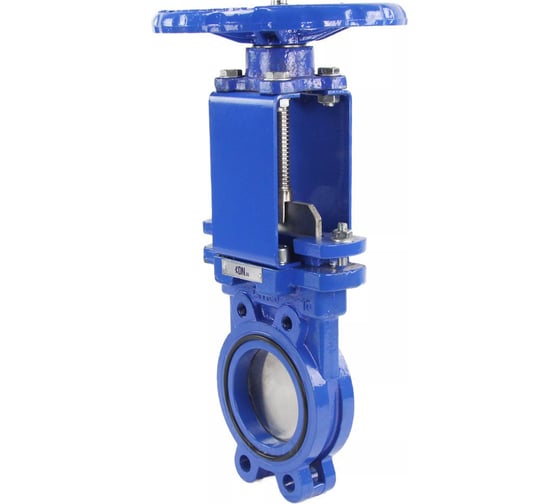 Изображение товара Задвижка шиберная DN.ru Ду100 Ру10 межфланцевая, выдвижной шпиндель, штурвал D040-03157