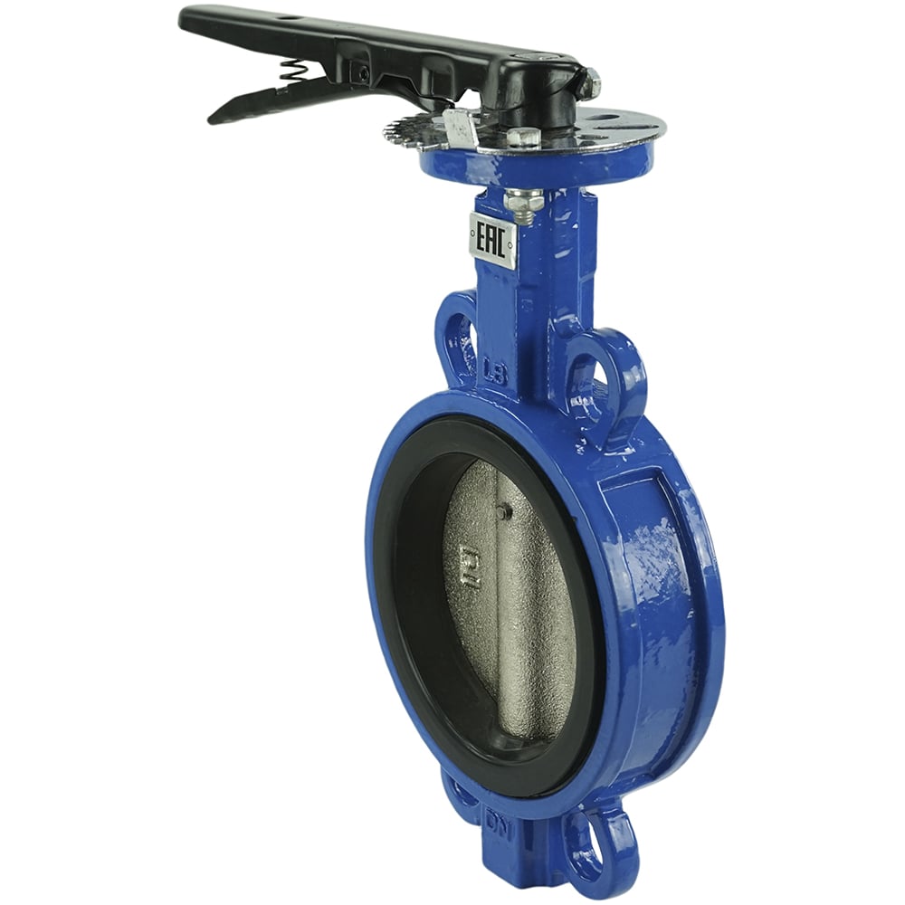 Изображение товара Дисковый поворотный затвор DN.ru GGG50-GGG40-EPDM Ду100 Ру16 с рукояткой