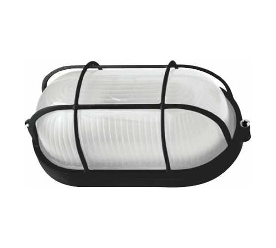 Изображение товара Влагозащищенный светильник Navigator 94 808 NBL-O2-60-E27/BL НПБ 1402 черный овал с решеткой 60Вт IP54 94808