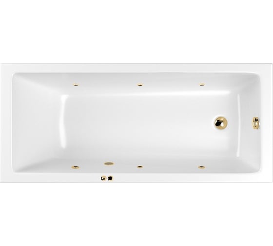 Изображение товара Ванна WHITECROSS Wave Slim 170x75 "SOFT" (золото) 0111.170075.100.SOFT.GL