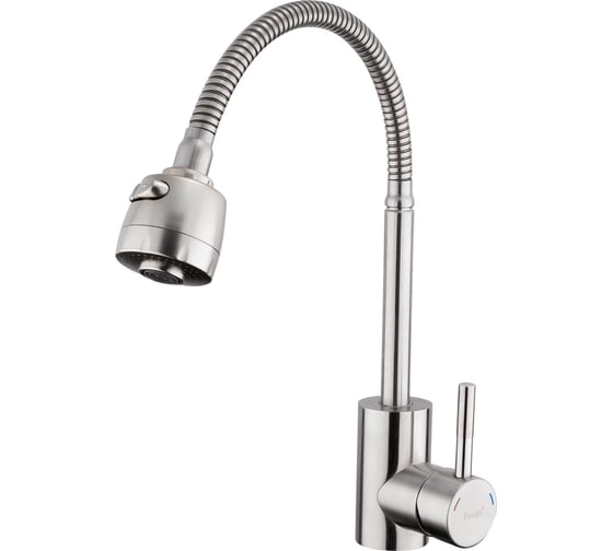 Изображение товара Смеситель для кухни Frap f44899-1 гибкий излив, нержавеющая сталь, сатин 544082