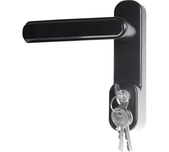 Изображение товара Внешняя нажимная ручка для противопожарных дверей Doorlock v pd700/h2 серия variant, черная, с цилиндром, толщина двери до 105 мм, накл. 77006