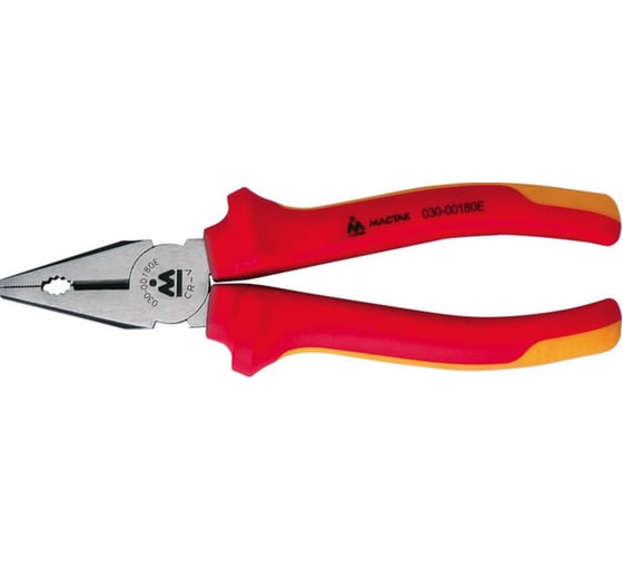 Изображение товара Комбинированные диэлектрические плоскогубцы с держателем 180 мм МАСТАК 030-00180EH