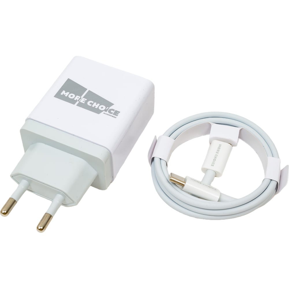 Сзу More Choice сетевое зарядное устройство hiper hp wc007 до 20вт usb usb type c белый hp wc007