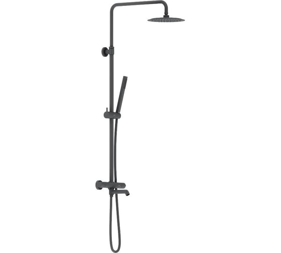 Изображение товара Душевая система Damixa Scandinavian Pure с ванно-душевым термостатическим смесителем, чёрный 936810300