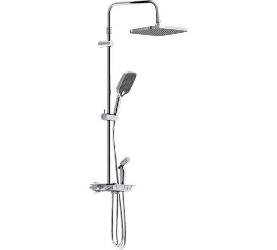 Изображение товара Душевая система Damixa Gala с ванно-душевым термостатическим смесителем-полкой и гигиеническим душем, хром 953770000