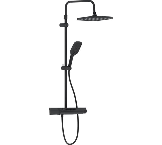 Изображение товара Душевая система Damixa Gala с ванно-душевым термостатическим смесителем-полкой, чёрный 953760300