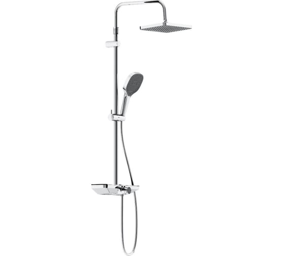 Изображение товара Душевая система Damixa Merkur с ванно-душевым смесителем-полкой и прогрессивным картриджем, хром 940730000