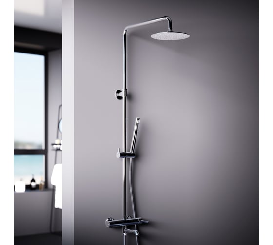 Изображение товара Душевая система Damixa Scandinavian Pure с ванно-душевым смесителем, хром 936740000