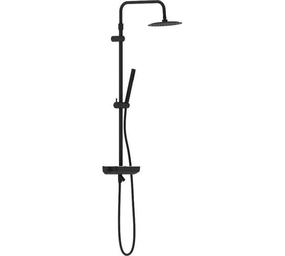 Изображение товара Душевая система Damixa Scandinavian Pure с ванно-душевым термостатическим смесителем-полкой, чёрный 936760300