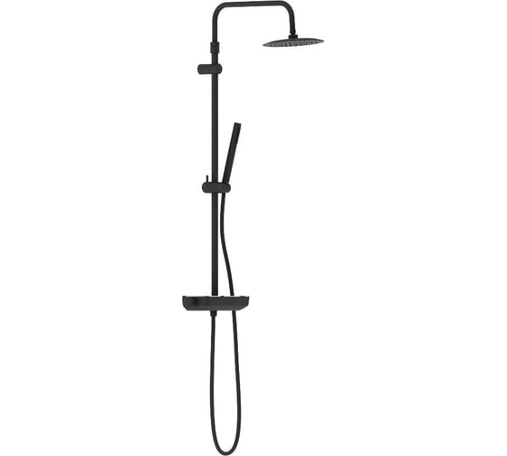 Изображение товара Душевая система Damixa Scandinavian Pure с душевым термостатическим смесителем-полкой, чёрный 936750300