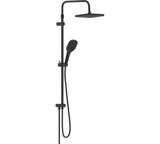 Изображение товара Душевая система Damixa Merkur верхний душ 310x200 мм, ручной душ 3 ф-ции, 130x250 мм, штанга 1050-1450, че 940000300