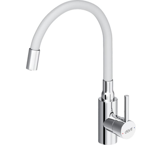 Изображение товара Кухонный смеситель Dorff Logic с гибким изливом, белый D3007633