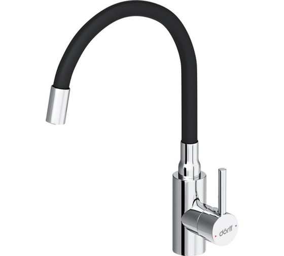 Изображение товара Кухонный смеситель Dorff Logic с гибким изливом, черный D3007622