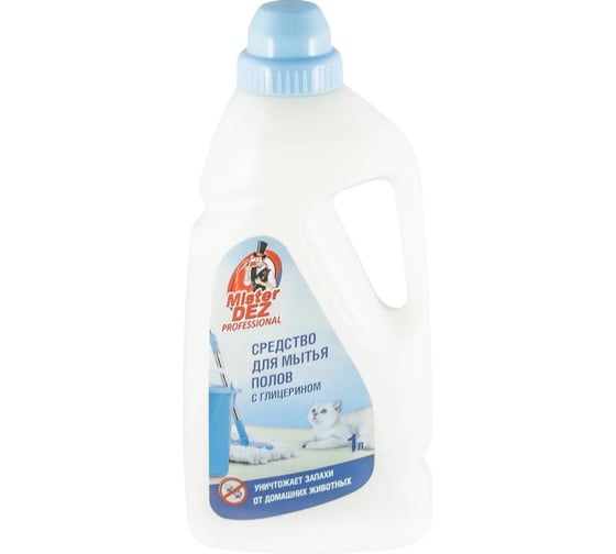 Изображение товара Средство для мытья полов Mister Dez с глицерином - уничтожает запахи домашних животных 1000 мл 992
