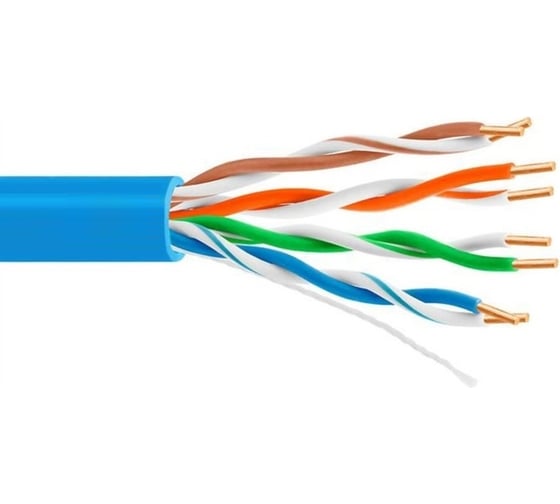 Изображение товара Кабель витая пара 5Bites utp / solid / 5e / 24awg / cca / pvc / blue / 100m US5505-100A-BL