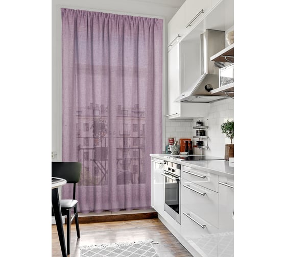 Изображение товара Штора на тесьме Kauffort Тюль, 300x285 см, фиолетовая 3111300150