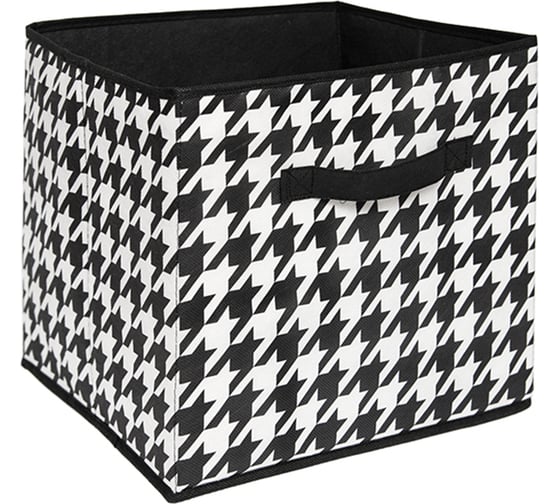 Изображение товара Короб-кубик для хранения HANDY HOME пепита, 300х300х300, черно-белый UC-233