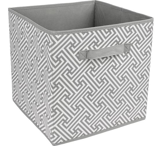 Изображение товара Короб-кубик для хранения HANDY HOME орнамент, 300х300х300, серый UC-227