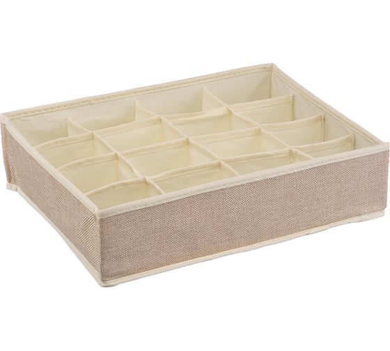 Изображение товара Короб-органайзер HANDY HOME лен, 16 секций, 350х270х90, песочный UC-69