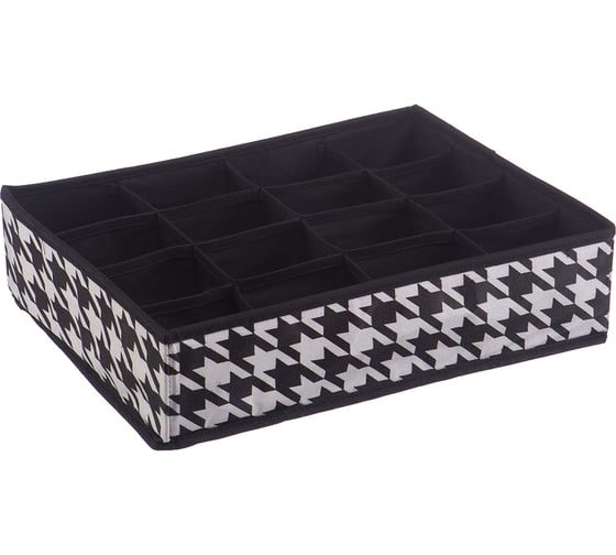 Изображение товара Короб-органайзер HANDY HOME пепита, 16 секций, 350х270х90, черно-белый UC-68