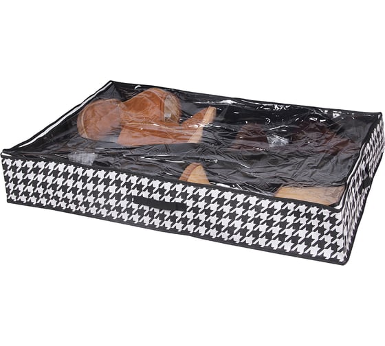 Изображение товара Короб для хранения обуви HANDY HOME пепита, 4 секции, 940х600х150, черно-белый UC-45