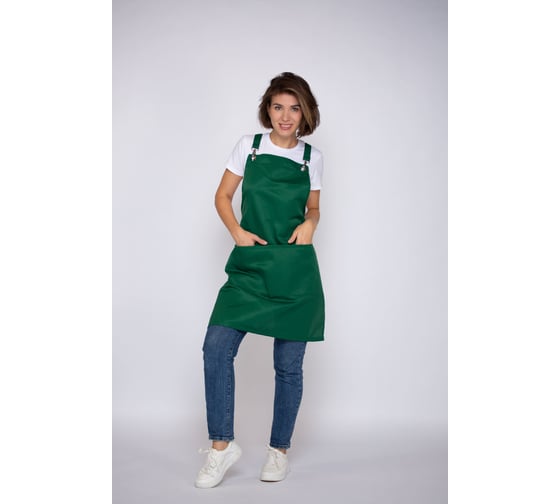 Изображение товара Водоотталкивающий универсальный фартук Экосети с люверсами, зеленый ФЛЮВЗ7570