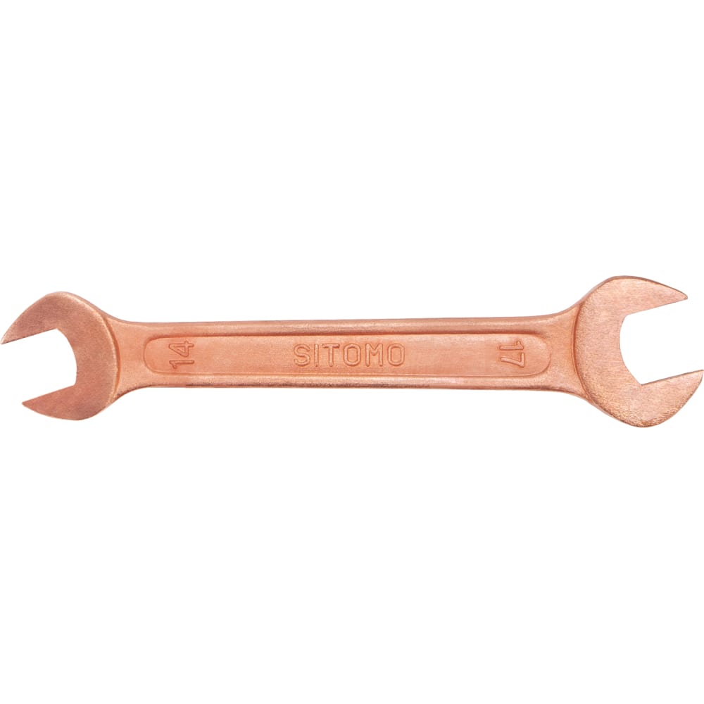 Омедненный двусторонний рожковый ключ SITOMO ключ накидной двусторонний sitomo sit размеры 10x12 мм длина 176 мм