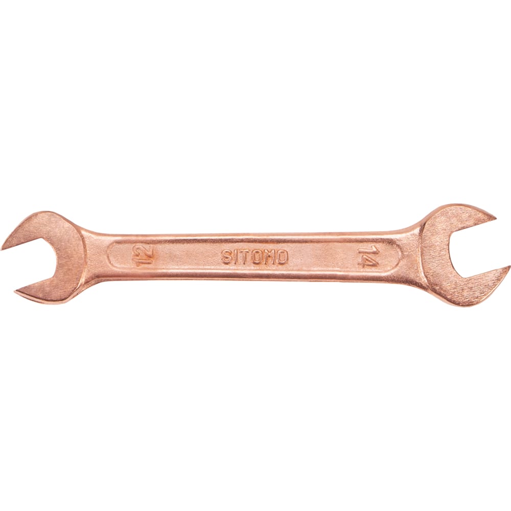 Омедненный двусторонний рожковый ключ SITOMO ключ гаечный рожковый sitomo 41x46 мм sit оксидированный двусторонний черный