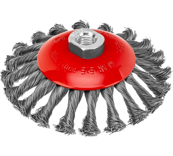 Изображение товара Щетка тарелка для УШМ (125 мм; М14; крученая проволока 0.5 мм) MATRIX 74611