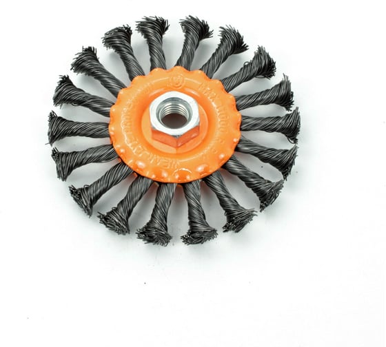 Изображение товара Кордщетка дисковая витая жесткая 115 мм, толщина проволоки 0.5 мм, гайка М14 для УШМ Bohrer 36501115