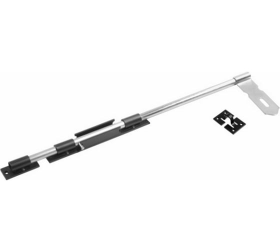 Изображение товара Засов с накладкой Домарт добрыня 600 мм, мод.2, черный 170966