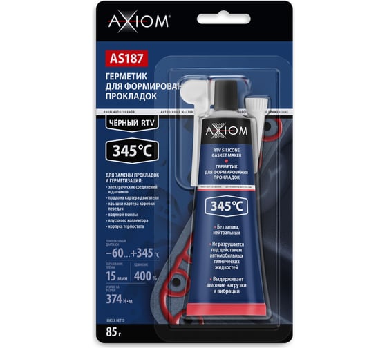 Изображение товара Герметик для формирования прокладок AXIOM высокотемпературный RTV, черный AS187