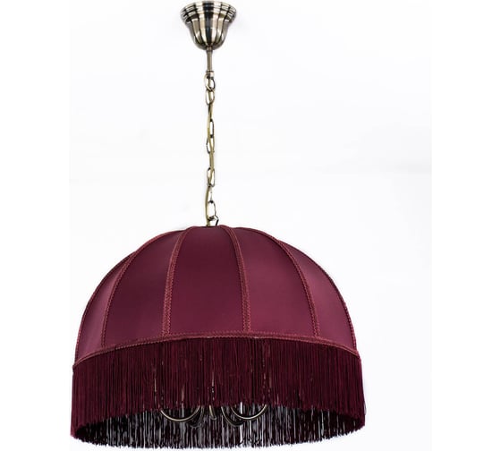 Изображение товара Подвесная люстра Citilux Базель с бордовым абажуром CL407153
