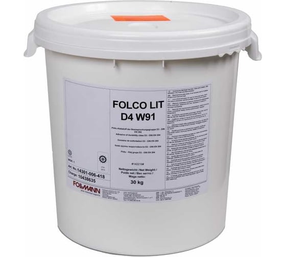 Изображение товара Клей Follmann FOLCO LIT D4 W91 (ведро 30 кг) 14301-075-418-11