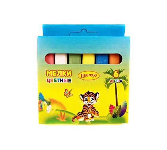 Изображение товара Мел Limpopo цветной, 6 шт., квадратный, школьный, Мел214