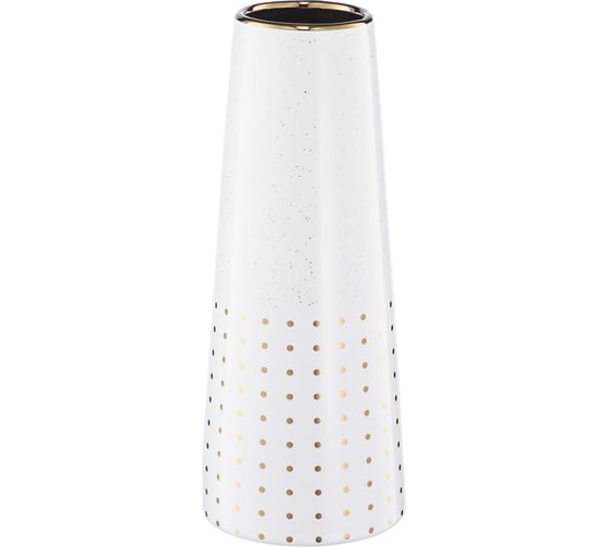 Изображение товара Декоративная ваза Вещицы арт деко, 100х100х250, белый с золотом Cha3-M
