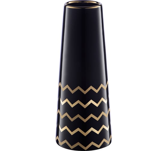 Изображение товара Декоративная ваза Вещицы арт деко, 100х100х250, черный с золотом Cha4