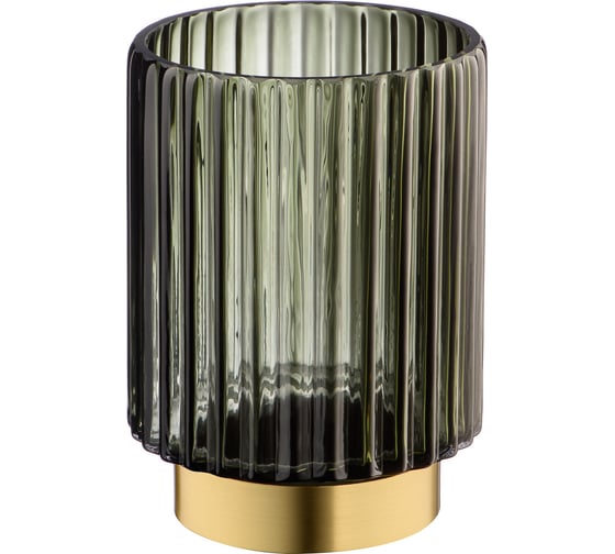 Изображение товара Декоративная ваза из цветного стекла с золотым напылением Вещицы 145х145х180, серый CSA-10M