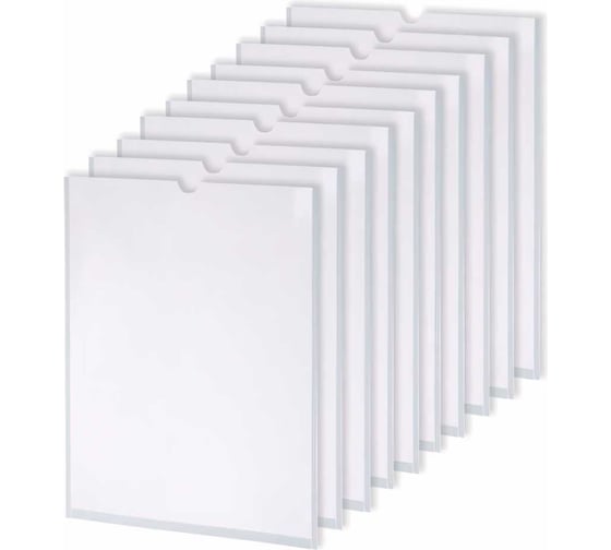 Изображение товара Информационные самоклеящиеся карманы Staff А4, вертикальные, комплект 10 шт, ПЭТ, 0.3 мм 291280