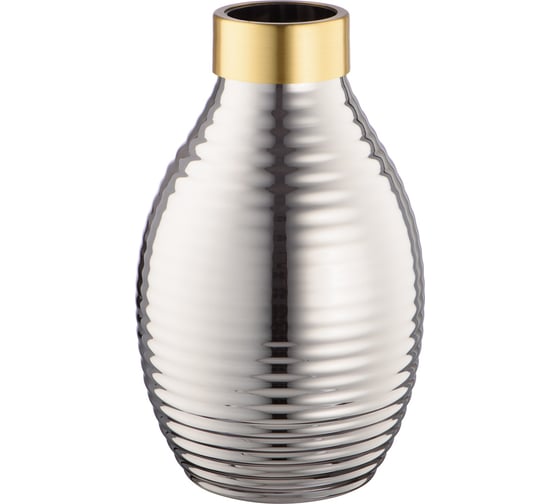 Изображение товара Декоративная ваза из цветного стекла с золотым напылением Вещицы 160х160х240, серый CSA-13