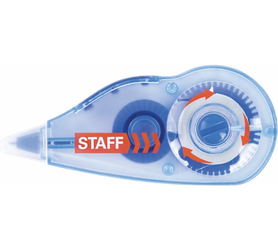 Изображение товара Корректирующая лента Staff Profit 5 мм х 6 м, механизм перемотки, корпус голубой, блистер, европодвес 271254
