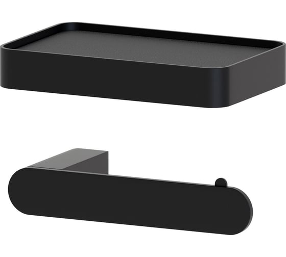 Изображение товара Держатель туалетной бумаги с полкой Artwelle черный 7726