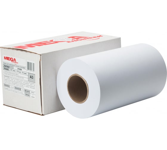 Изображение товара Широкоформатная бумага ProMEGA engineer 80 гкв.м, длина 175 м, ширина 297 мм, диаметр втулки 76 мм 87409