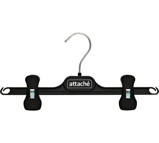 Изображение товара Вешалка-плечики Attache с прищепами, сд02, пластик, черный, 290 мм 1740068