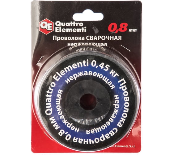 Изображение товара Проволока сварочная нержавеющая (0.45 кг; 0.8 мм) QUATTRO ELEMENTI 770-407