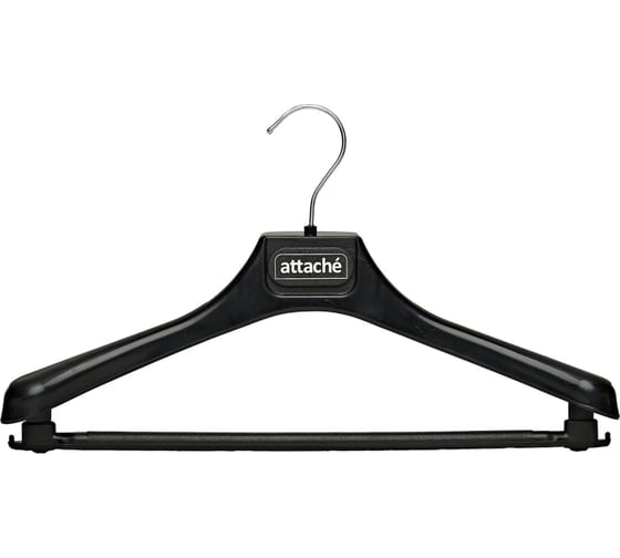Изображение товара Анатомическая вешалка-плечики Attache с039, пластик, черный, съемная перекладина размер 44-46 1740071