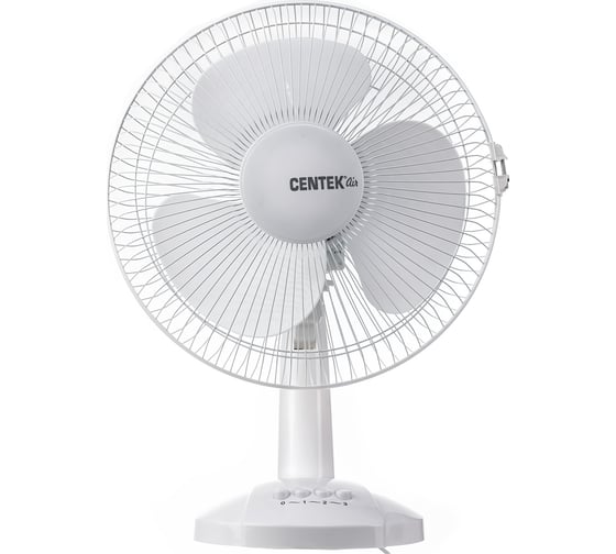 Изображение товара Настольный вентилятор Centek 30 Вт, диаметр: 34 см, 3 скорости, металлическая решётка CT-5007 White