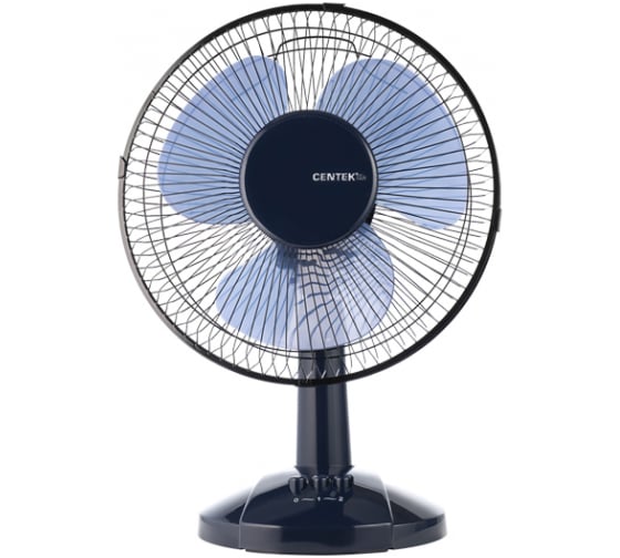 Изображение товара Настольный вентилятор Centek голубой 25Вт, решетка-сетка 27см, лопасти 23 см, 2 скорости CT-5006 Blue